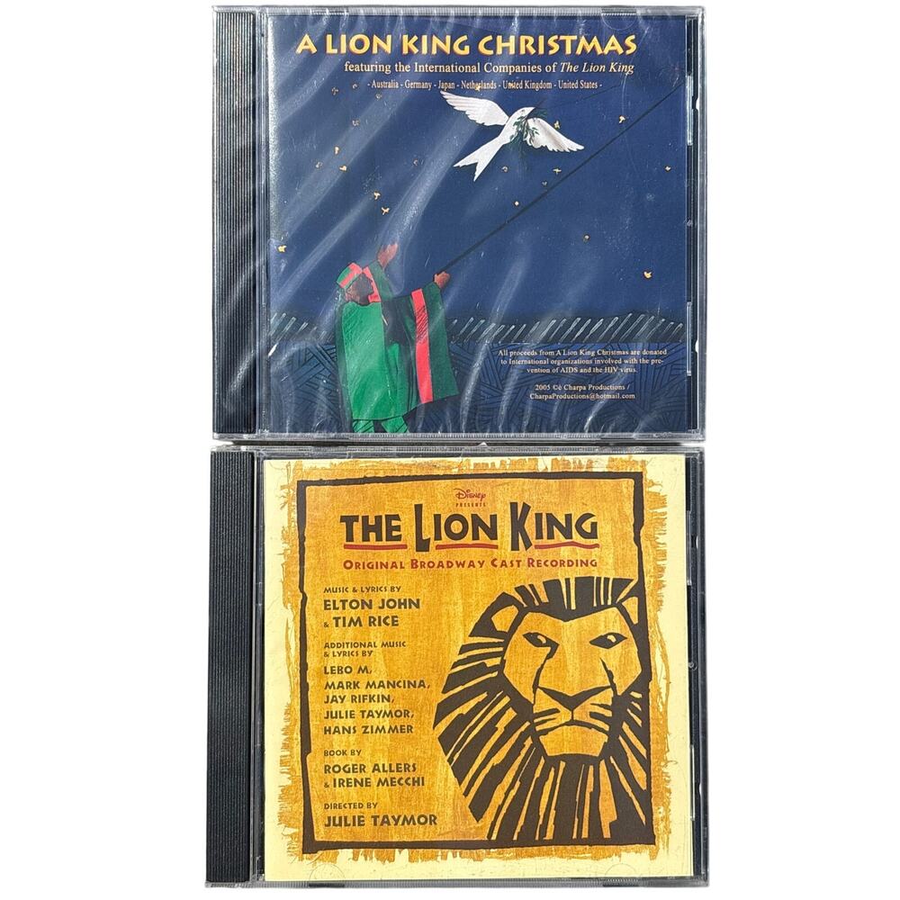 The Lion King cd bundle Original Broadway Cast recording & a lion King Christmas